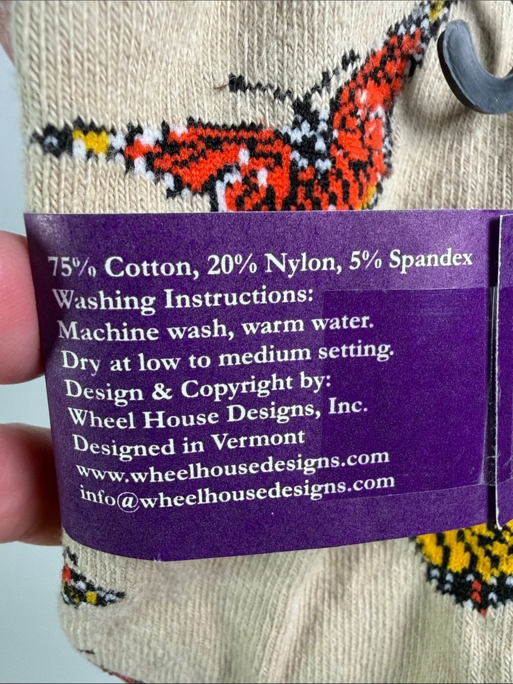NWT Monarch Butterfly Crew Socks Women’s 9-11 Made in USA Caterpillar Chrysalis